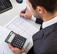 Accountant working on taxes