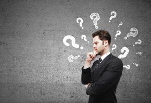 businessman having questions
