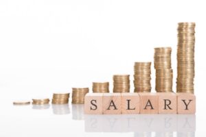 Salary increase chart. Isolated on white background