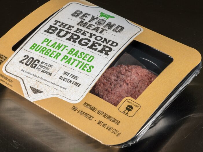Beyond Meat plant based burger package of two patties
