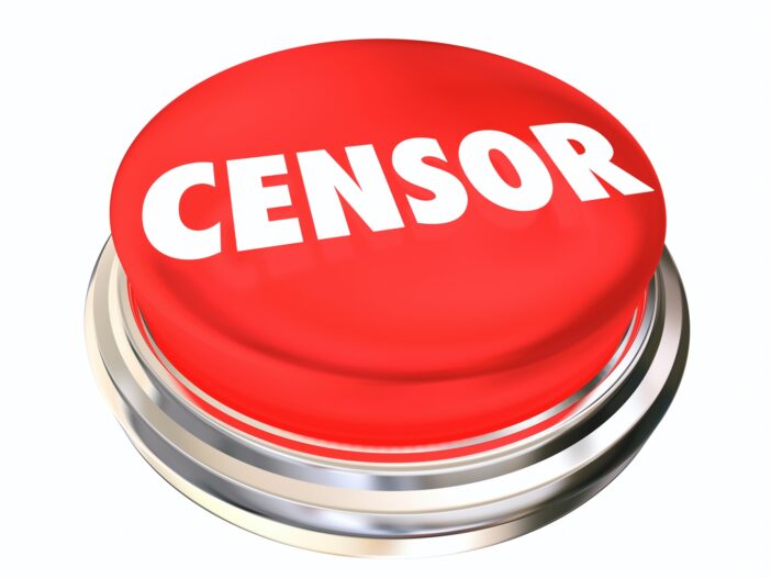Censor Button Stop Freedom of Speech 3d Render Illustration