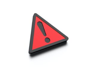 Exclamation mark triangle investors beware of china