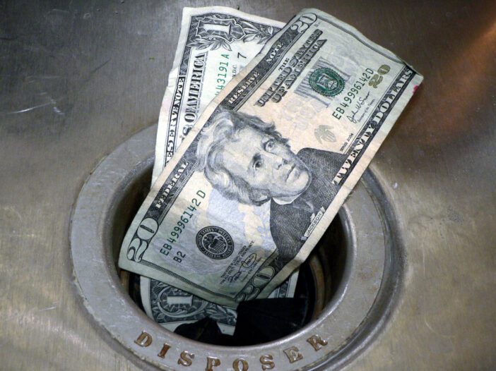 money down the drain