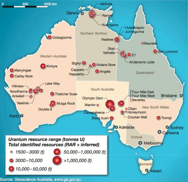 map of uranium sites