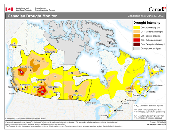 canada drought map