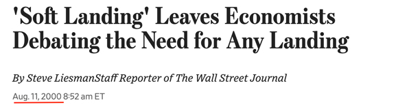 The Wall Street Journal headline 11 August 2000